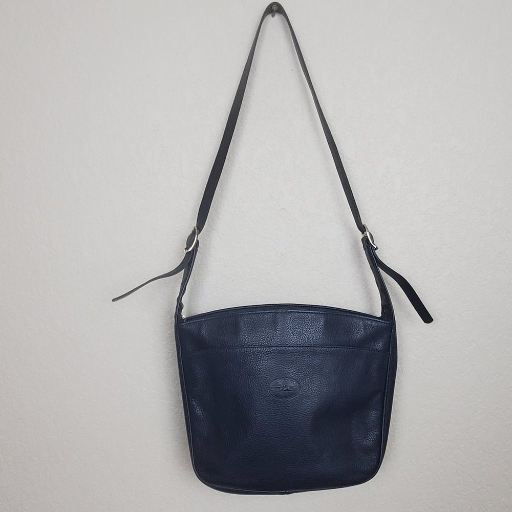 Vintage Longchamp Pebbled Leather Crossbody Bag